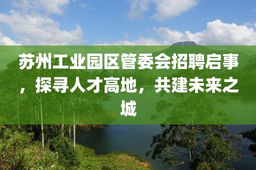 苏州工业园区管委会招聘启事，探寻人才高地，共建未来之城