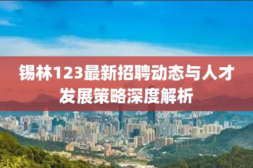 锡林123最新招聘动态与人才发展策略深度解析