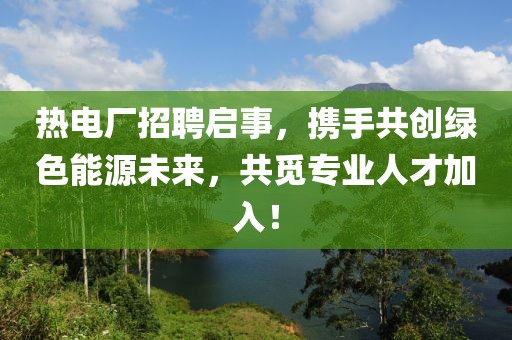 热电厂招聘启事，携手共创绿色能源未来，共觅专业人才加入！