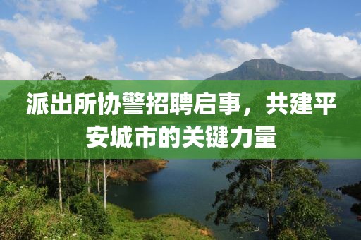 派出所协警招聘启事，共建平安城市的关键力量