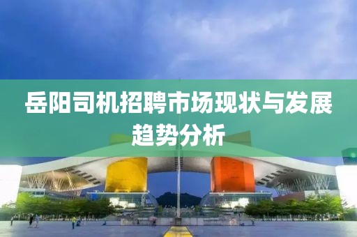 岳阳司机招聘市场现状与发展趋势分析