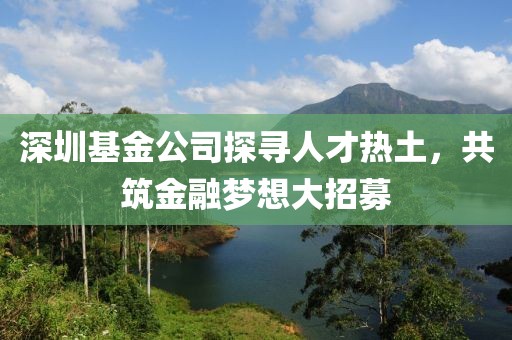 深圳基金公司探寻人才热土，共筑金融梦想大招募